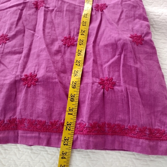 Roller Rabbit Faith Embroidered Dress Pink Purple Sz L - Picture 10 of 10